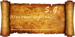 Slezinger Gréta névjegykártya